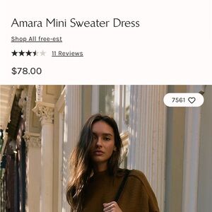 Free People Amara Mini Sweater Dress in Tobacco size M NWT so sexy!